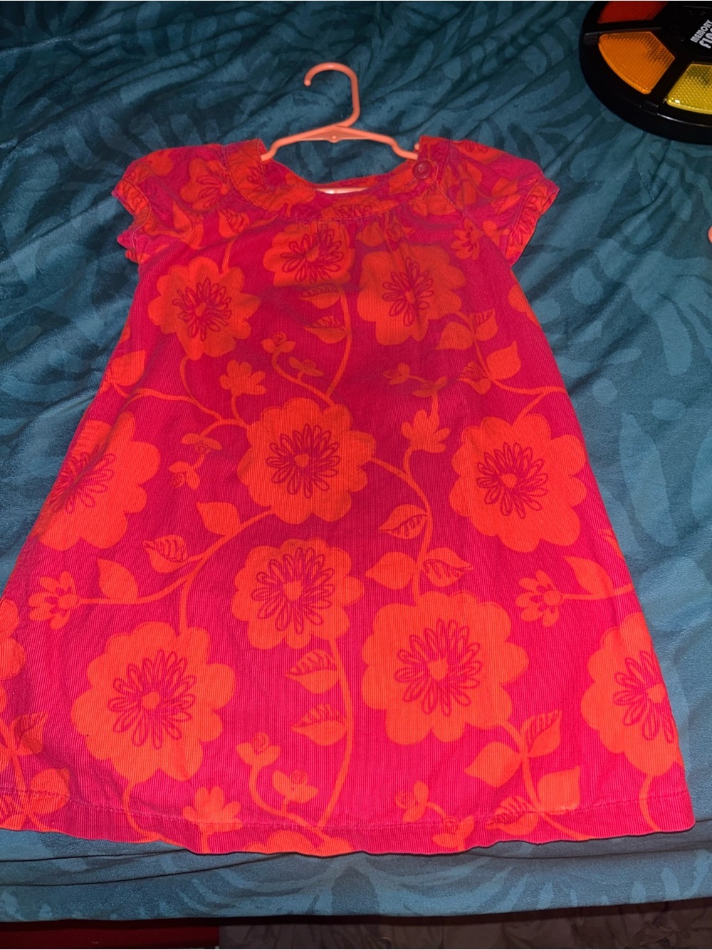 Cherokee Pink & Orange Floral Casual Dress for Girls